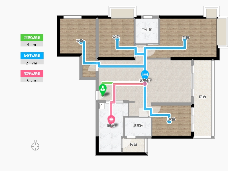 湖南省-衡阳市-合兴·公园里-65.00-户型库-动静线