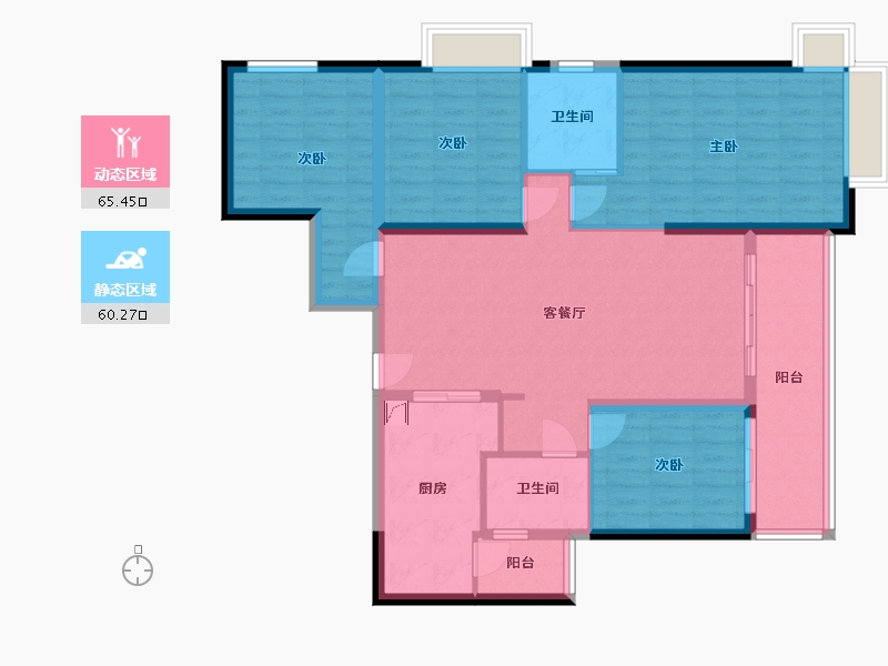 湖南省-衡阳市-合兴·公园里-65.00-户型库-动静分区