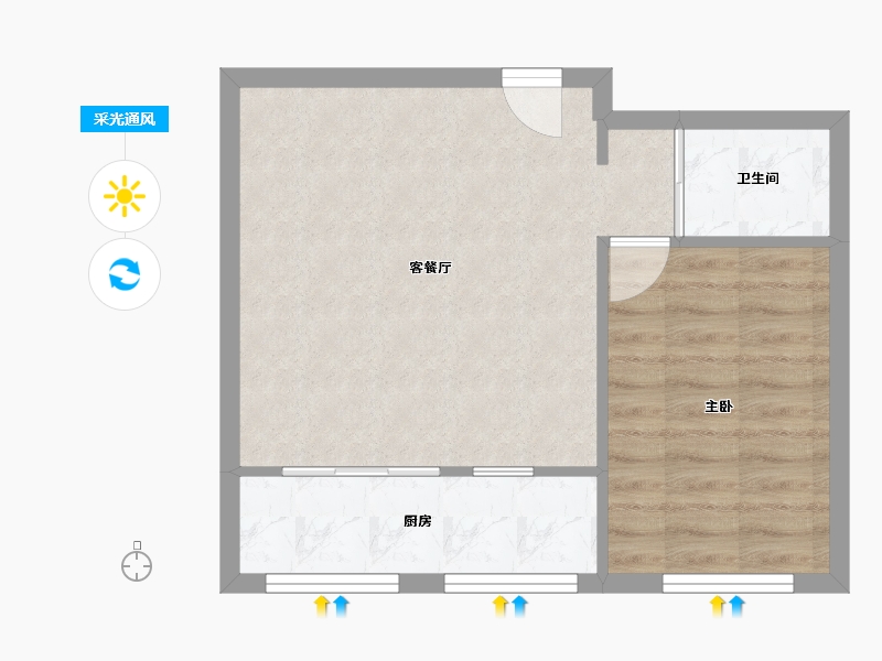 吉林省-长春市-虹馆-50.00-户型库-采光通风