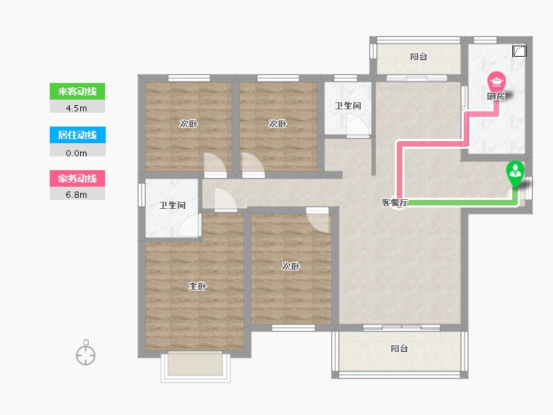 陕西省-渭南市-上上国风九号院-125.00-户型库-动静线