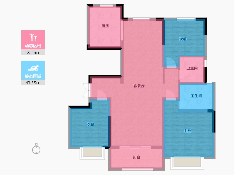 山东省-烟台市-恒隆•凯旋9号-97.00-户型库-动静分区