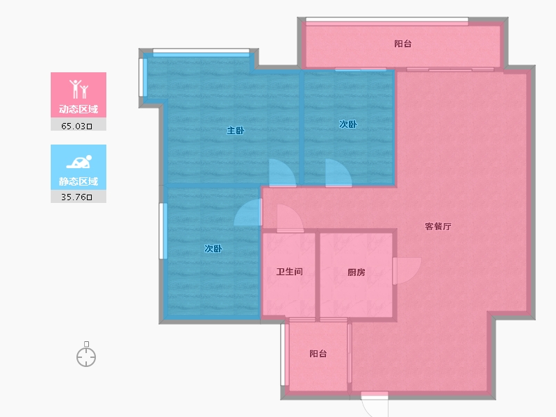 四川省-成都市-佳兆业·丽晶港-74.00-户型库-动静分区