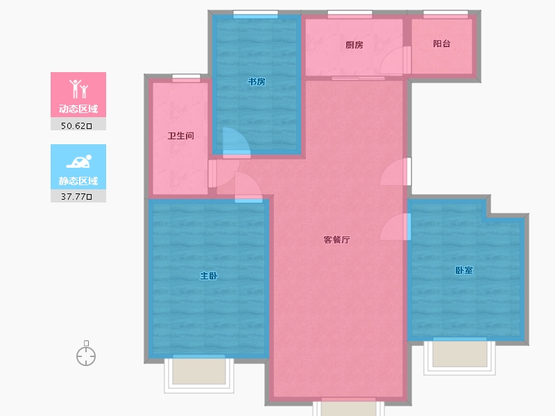 新疆维吾尔自治区-阿勒泰地区-学府天骄-89.00-户型库-动静分区