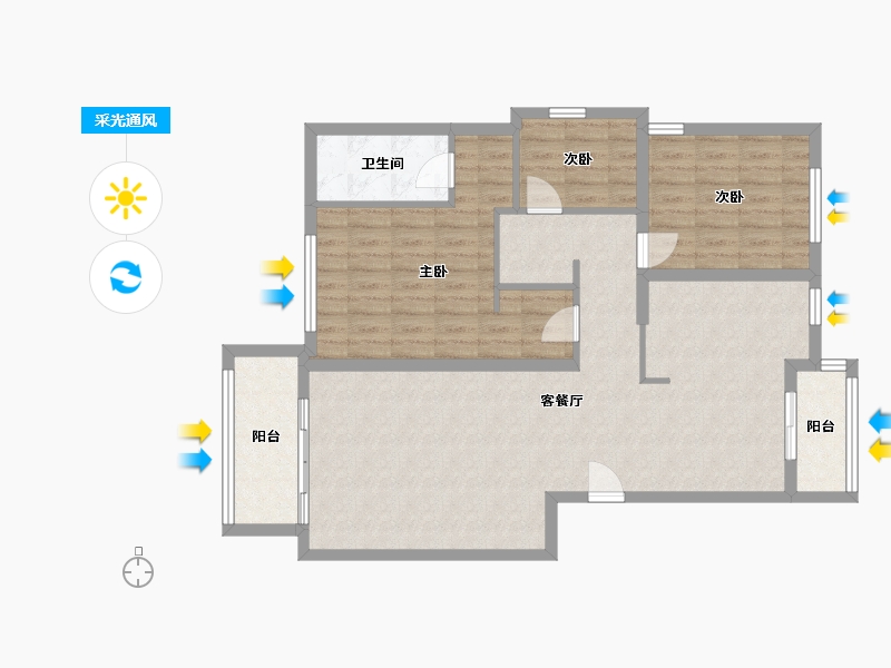 河南省-郑州市-绿城百合春晓苑-108.00-户型库-采光通风