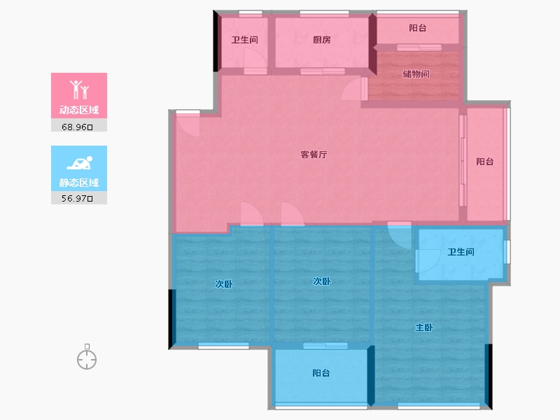 浙江省-嘉兴市-长虹春天-107.00-户型库-动静分区