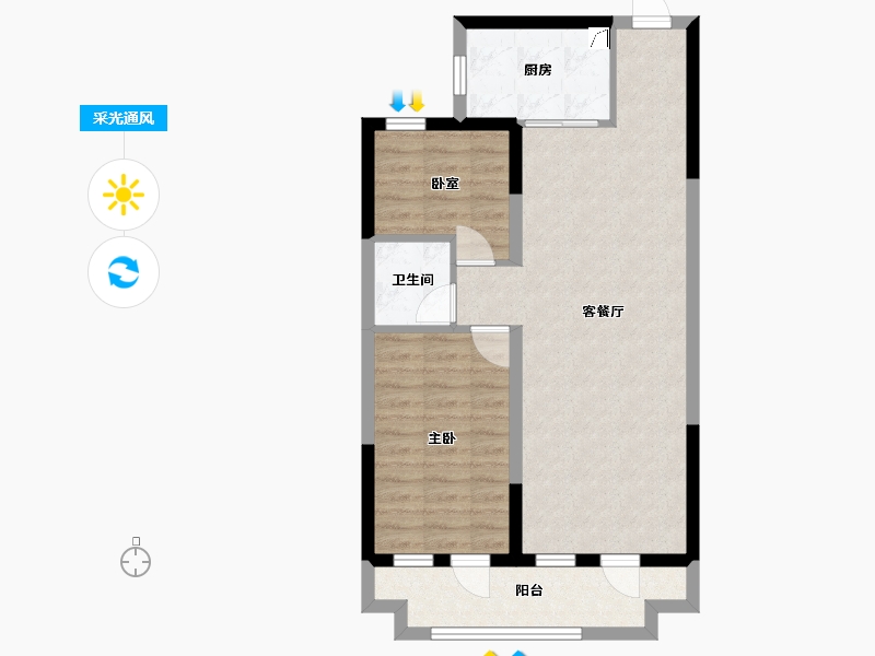 山东省-青岛市-碧桂园云著-78.00-户型库-采光通风