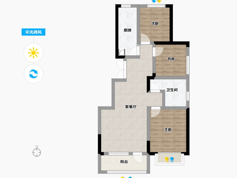 河北省-衡水市-锦绣华府-85.00-户型库-采光通风