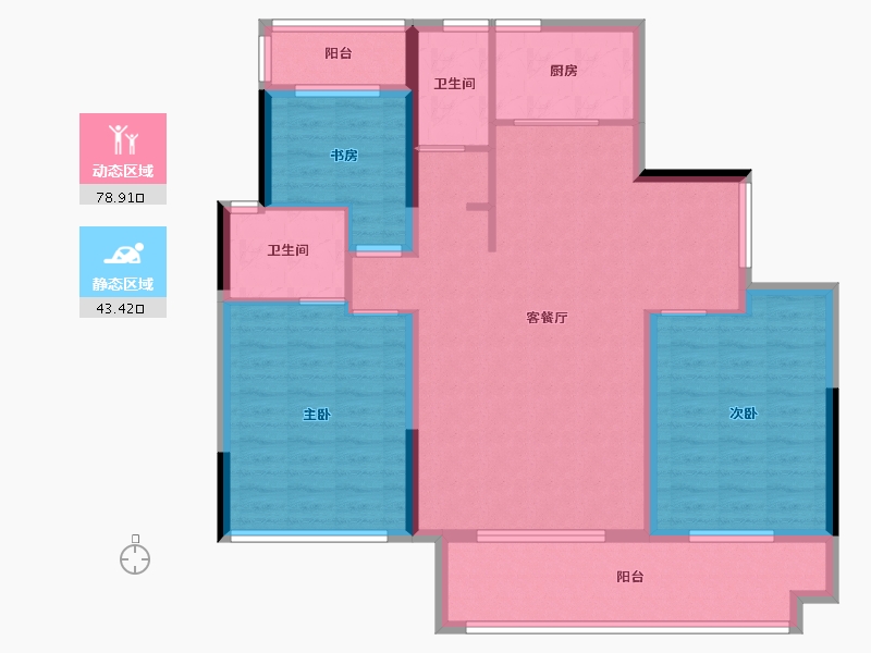 安徽省-六安市-状元府小区-111.00-户型库-动静分区