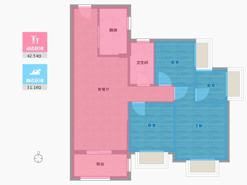 广东省-广州市-时代名著-65.60-户型库-动静分区