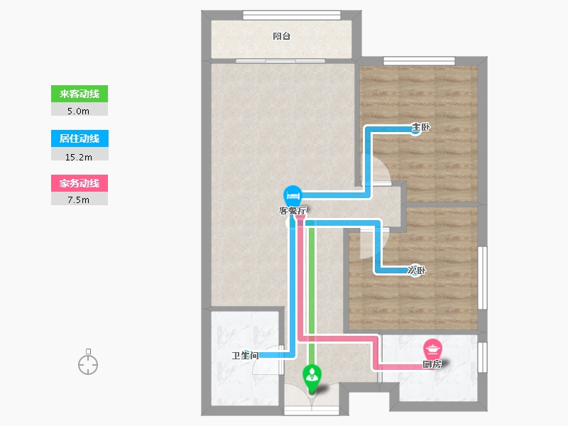 陕西省-西安市-中贸广场5号楼-1单元-90.00-户型库-动静线