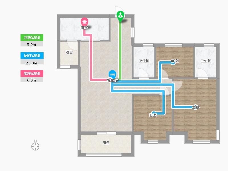 湖南省-株洲市-碧桂园醴陵府-95.00-户型库-动静线