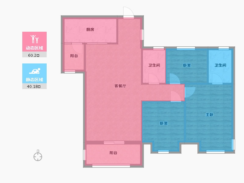 湖南省-株洲市-碧桂园醴陵府-95.00-户型库-动静分区