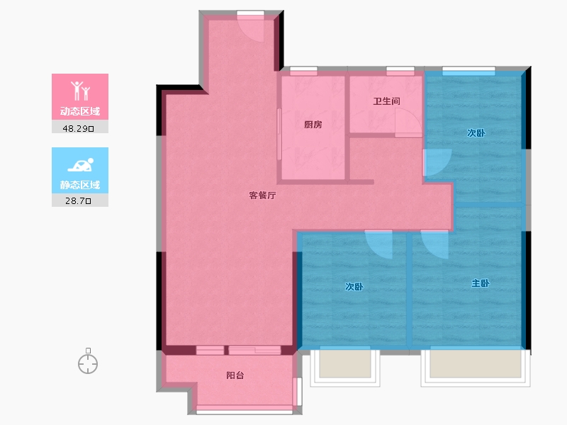 浙江省-嘉兴市-翡翠风华城-69.00-户型库-动静分区