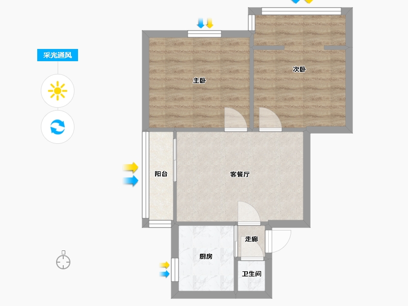 四川省-成都市-琴台路3号院-54.24-户型库-采光通风