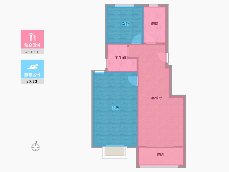 江苏省-南京市-白马澜山-60.85-户型库-动静分区