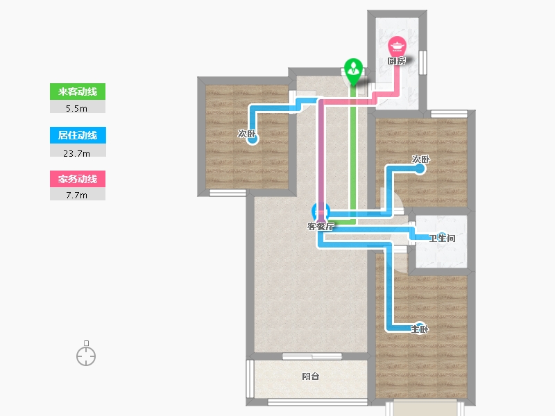 河北省-石家庄市-碧水绿洲-85.00-户型库-动静线