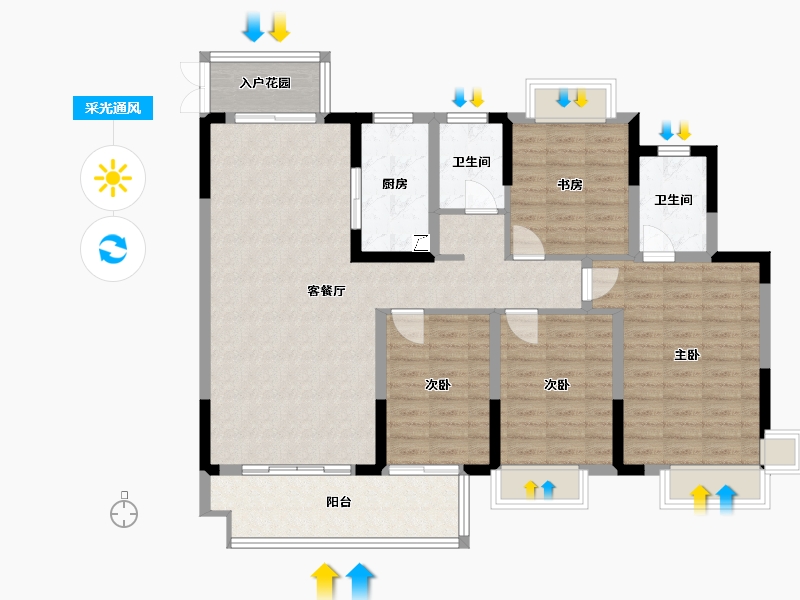 江西省-赣州市-全南蓝湾半岛-142.00-户型库-采光通风