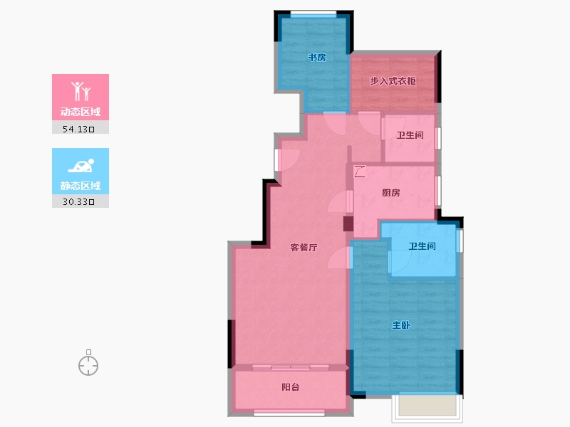 浙江省-金华市-兰城印-75.00-户型库-动静分区