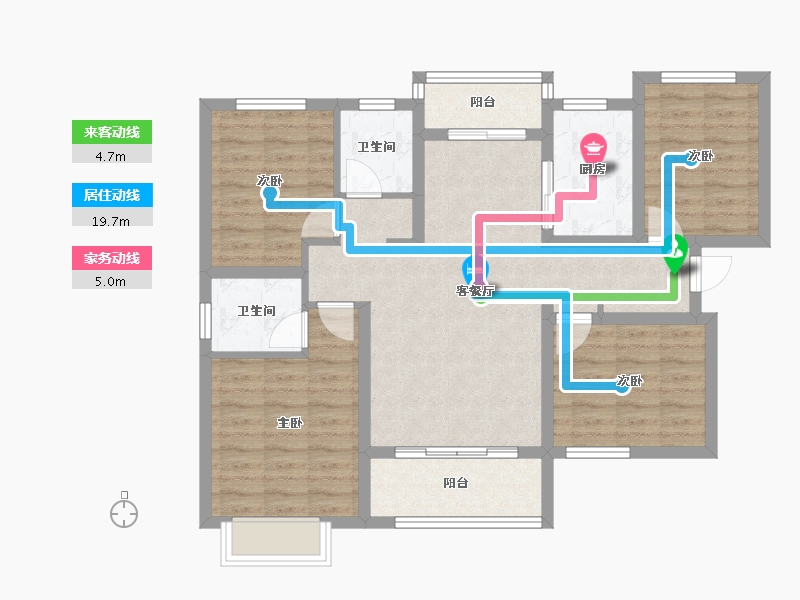 陕西省-宝鸡市-锦和春天-88.00-户型库-动静线