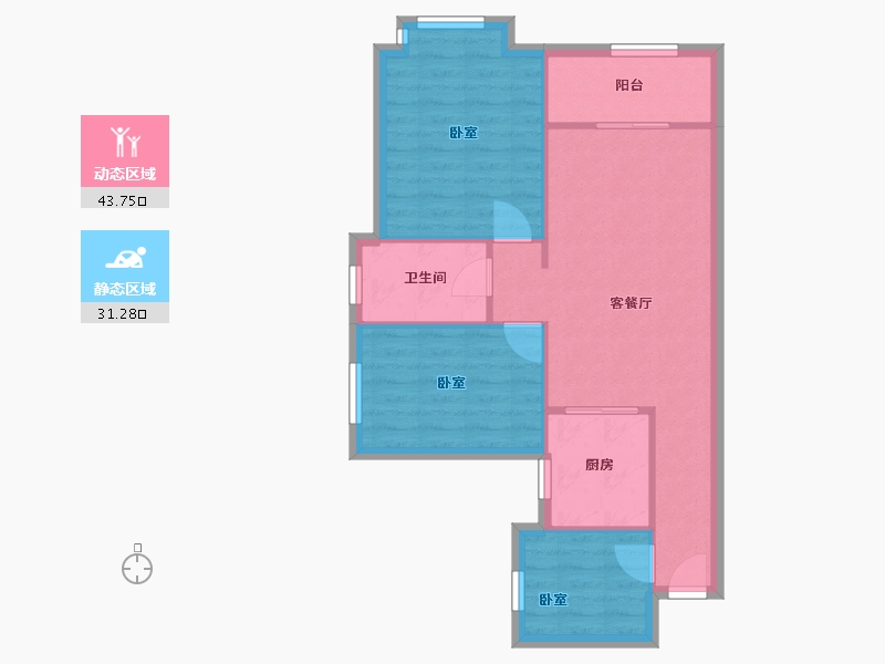 广东省-中山市-万科柏悦湾-60.00-户型库-动静分区