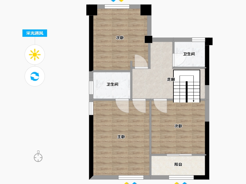 福建省-莆田市-新亿发花园-60.00-户型库-采光通风