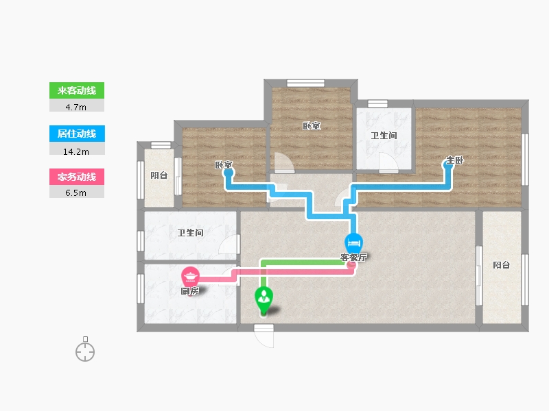 河南省-漯河市-绿城玫瑰园-90.00-户型库-动静线