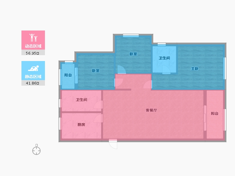 河南省-漯河市-绿城玫瑰园-90.00-户型库-动静分区