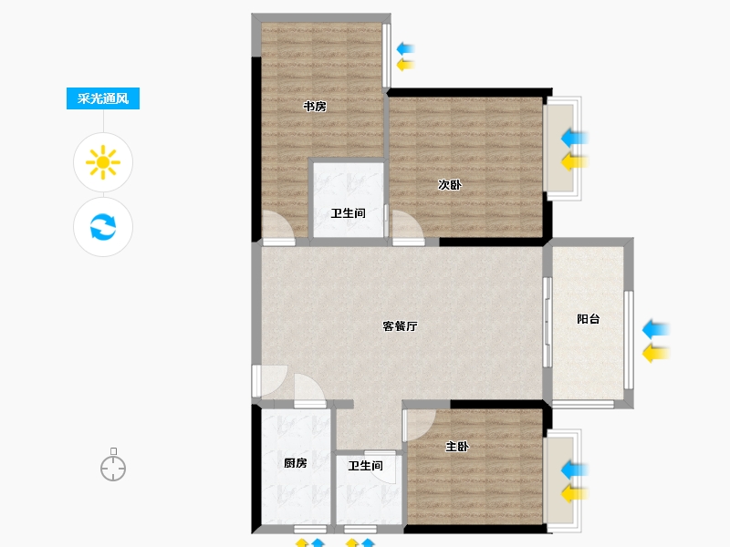 河南省-焦作市-和兴鑫悦府-107.00-户型库-采光通风