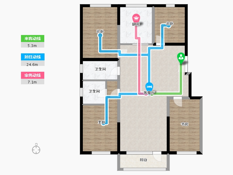 辽宁省-葫芦岛市-凌河御景-138.00-户型库-动静线