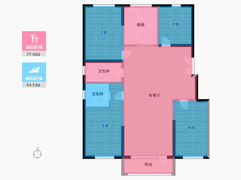 辽宁省-葫芦岛市-凌河御景-138.00-户型库-动静分区