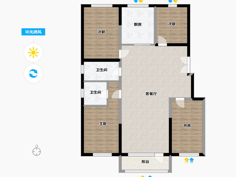 辽宁省-葫芦岛市-凌河御景-138.00-户型库-采光通风