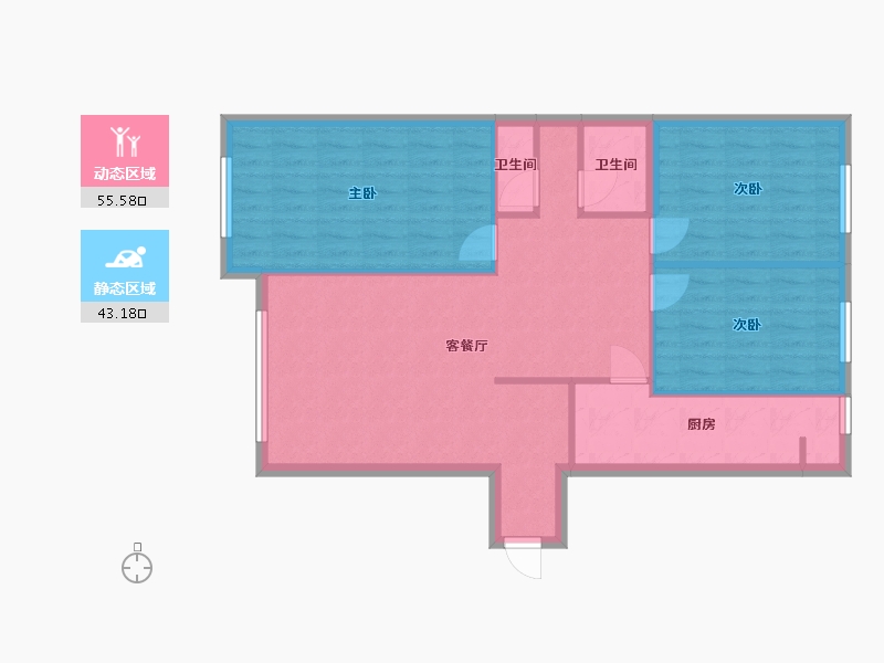 辽宁省-大连市-前城国际花园-B区-95.00-户型库-动静分区