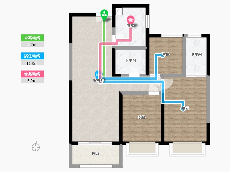 陕西省-西安市-沣华熙城-87.00-户型库-动静线