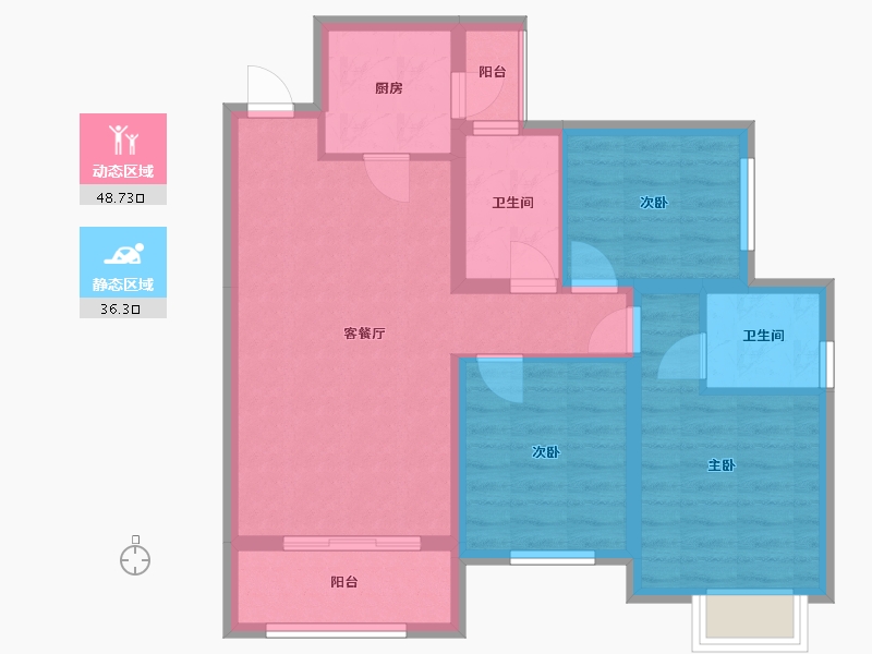 四川省-成都市-城投置地梧桐集-107.00-户型库-动静分区