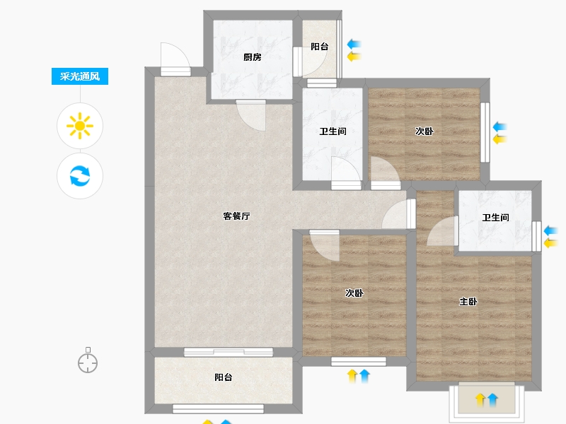 四川省-成都市-城投置地梧桐集-107.00-户型库-采光通风