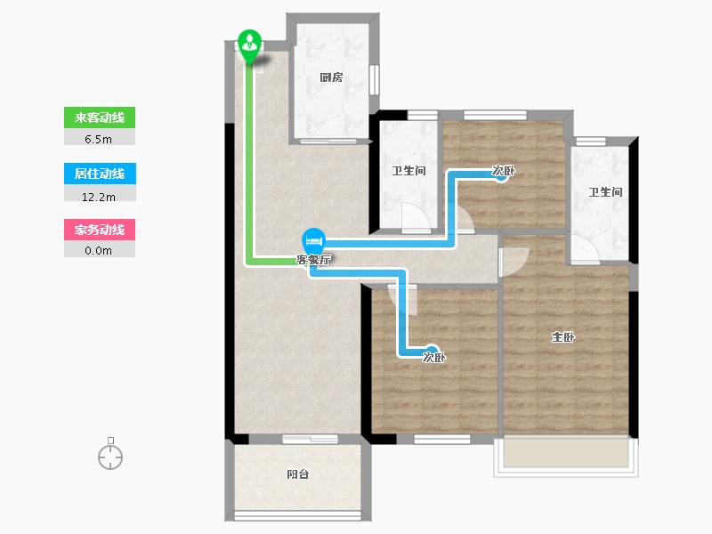 山东省-菏泽市-龙翔·中央檀府-88.00-户型库-动静线