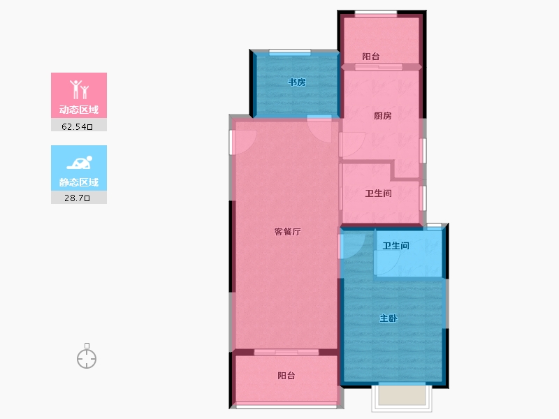 浙江省-宁波市-中旅城3期-82.00-户型库-动静分区