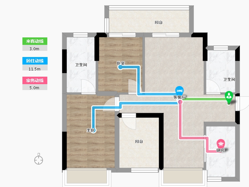 广东省-佛山市-中交白兰春晓-68.85-户型库-动静线