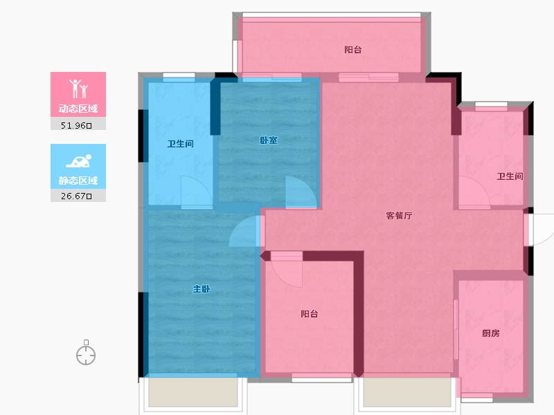 广东省-佛山市-中交白兰春晓-68.85-户型库-动静分区