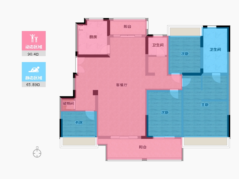 江苏省-苏州市-保利天樾人家-140.00-户型库-动静分区