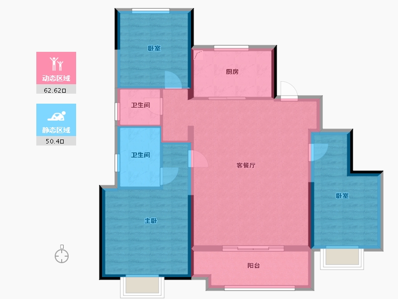 河南省-郑州市-新城玺樾门第-102.00-户型库-动静分区