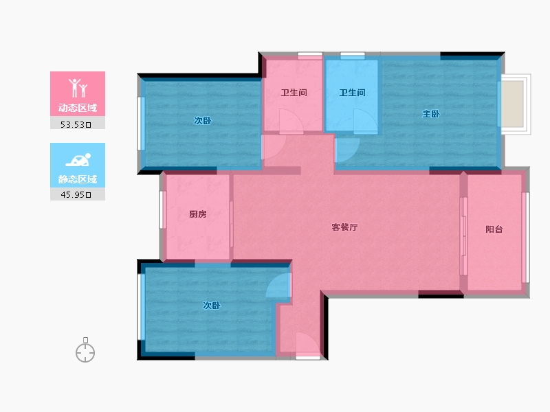 湖北省-武汉市-天汇龙城-95.75-户型库-动静分区