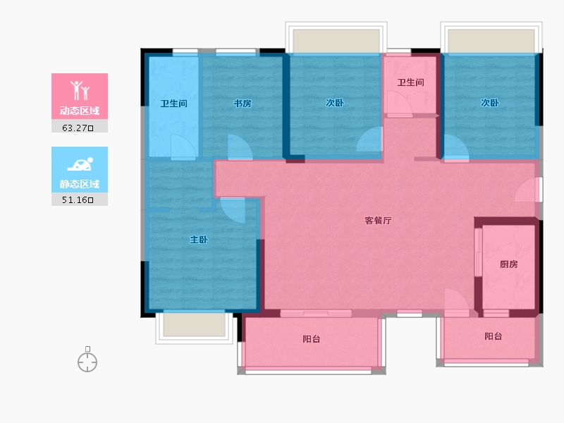 四川省-成都市-华润置地时代之城-136.00-户型库-动静分区