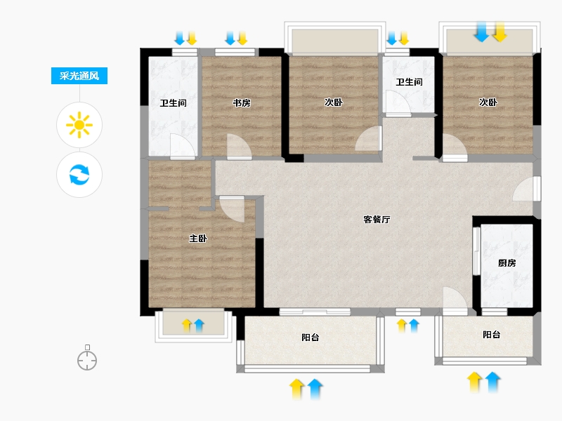 四川省-成都市-华润置地时代之城-136.00-户型库-采光通风