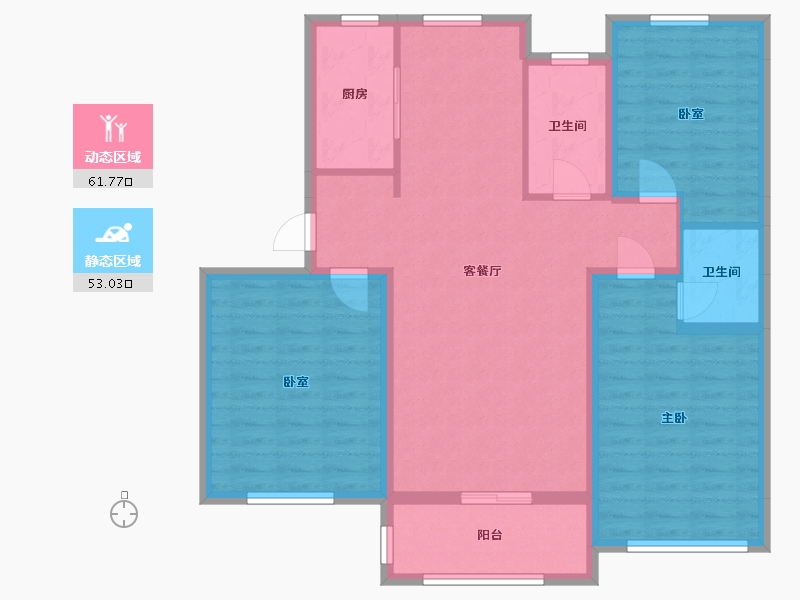 河北省-秦皇岛市-在水一方-112.50-户型库-动静分区