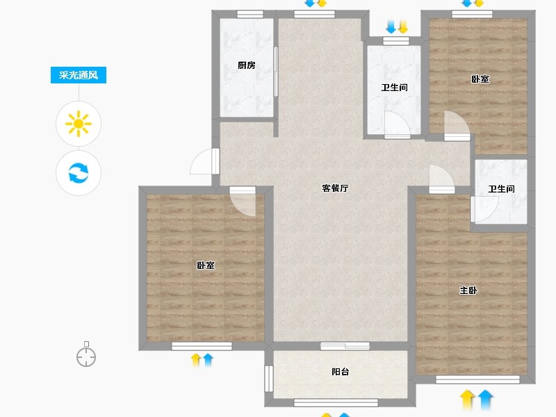 河北省-秦皇岛市-在水一方-112.50-户型库-采光通风