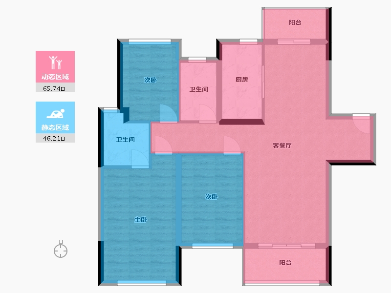 湖北省-武汉市-中城时代-94.66-户型库-动静分区