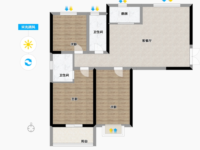 山东省-德州市-星凯国际广场-112.38-户型库-采光通风