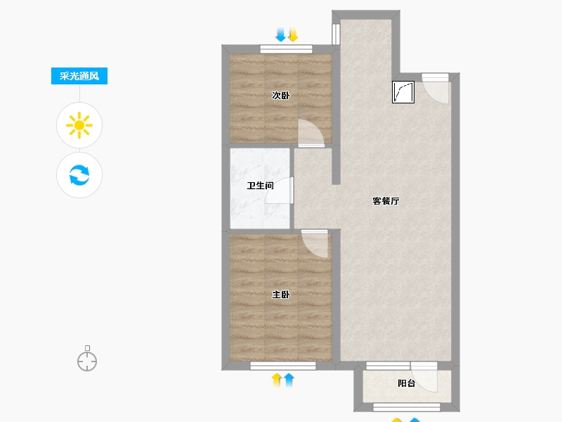 河北省-廊坊市-孔雀城剑桥郡10期凡尔赛花园-59.00-户型库-采光通风