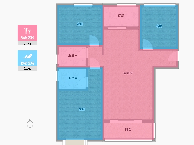 陕西省-宝鸡市-育才天悦府2期-120.00-户型库-动静分区